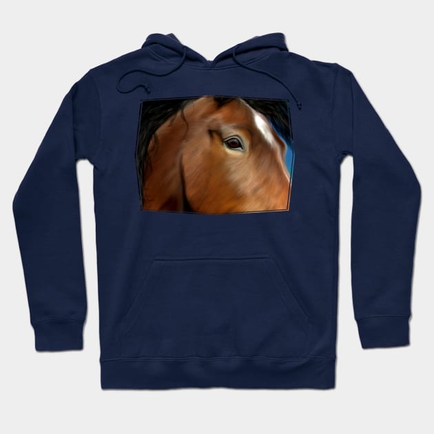 Horse Portrait Close Up Hoodie by BHDigitalArt